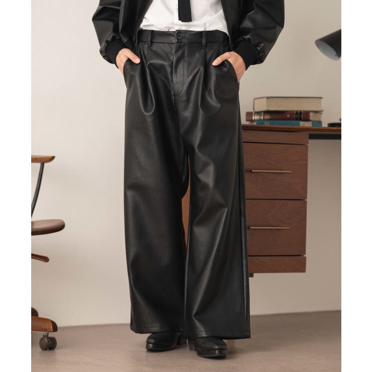 PUタックワイドトラウザー | WEGO【MEN】 | 詳細画像7 