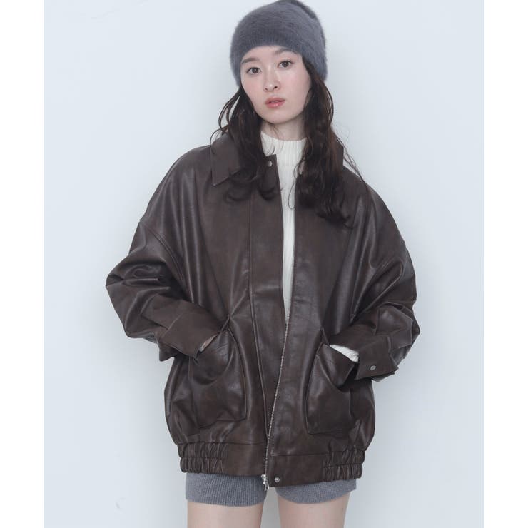 ブラウン | PUステンカラブルゾン | WEGO【WOMEN】