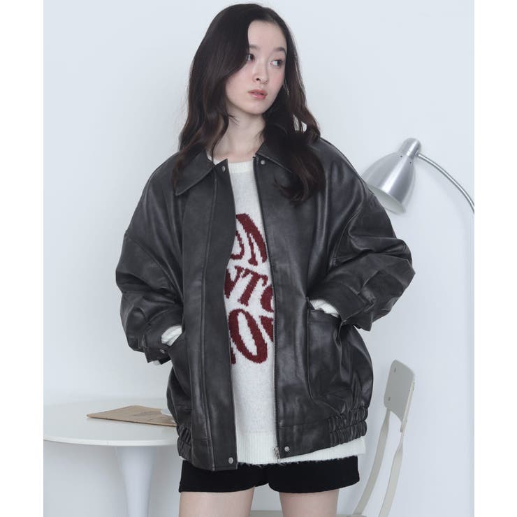 ブラック | PUステンカラブルゾン | WEGO【WOMEN】