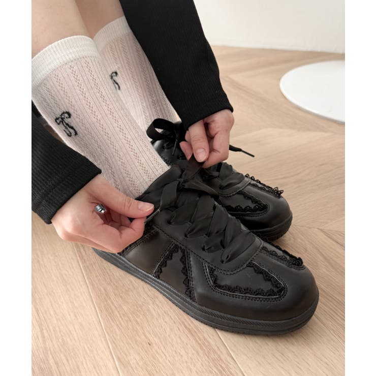 ブラック | レースローカットスニーカー | WEGO【WOMEN】