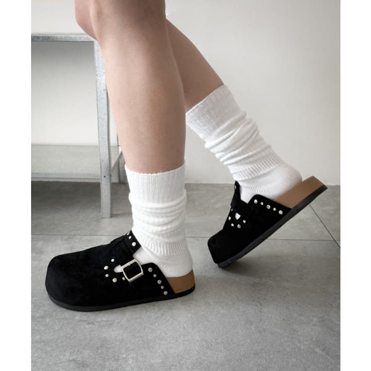 ブラック | スタッズデザインサボ | WEGO【WOMEN】