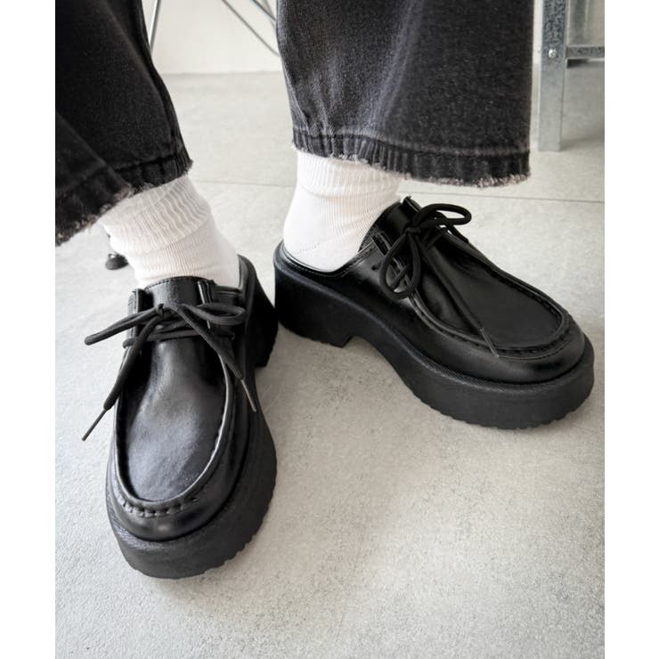 ブラック | レースアップデザインサボ | WEGO【WOMEN】
