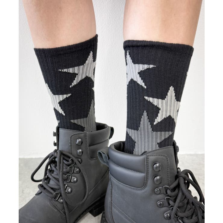 ブラック | スターデザインソックス(R) | WEGO【MEN】