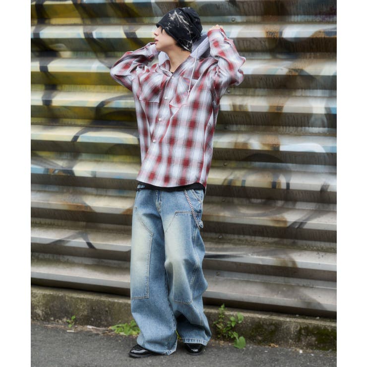 オンブレチェックフードシャツ(LS) | WEGO【MEN】 | 詳細画像20 