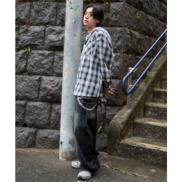 オンブレチェックフードシャツ(LS) | WEGO【MEN】 | 詳細画像29 