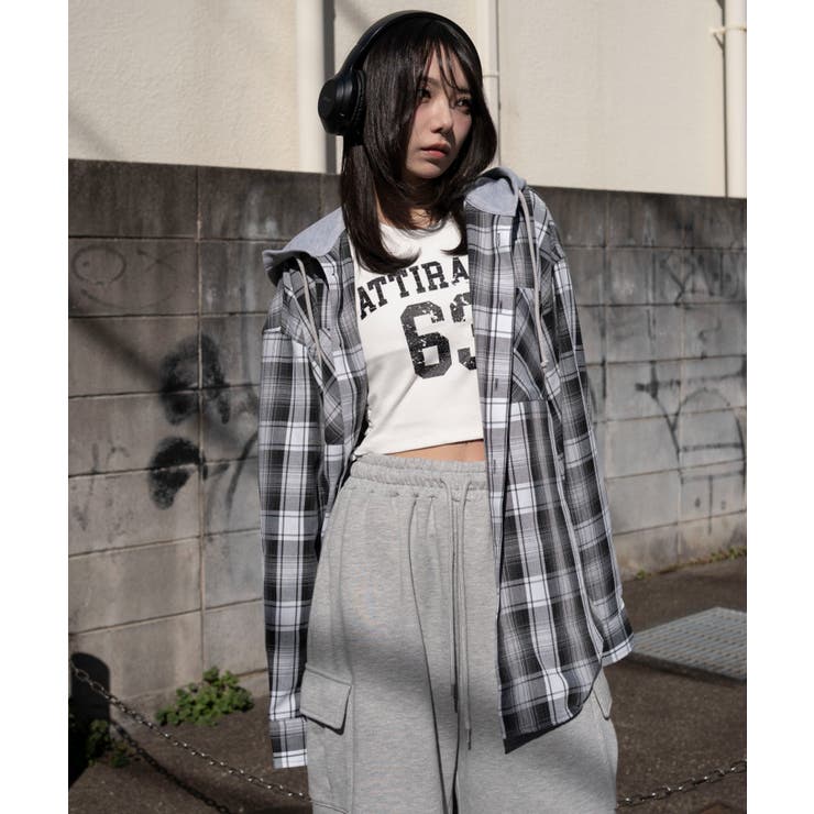 オンブレチェックフードシャツ(LS) | WEGO【MEN】 | 詳細画像31 