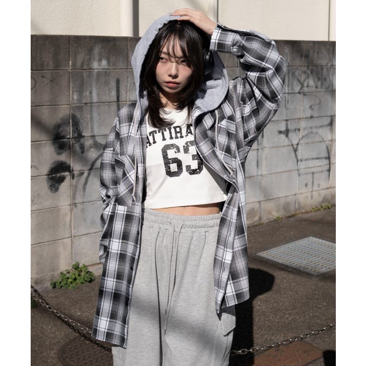 オンブレチェックフードシャツ(LS) | WEGO【MEN】 | 詳細画像32 