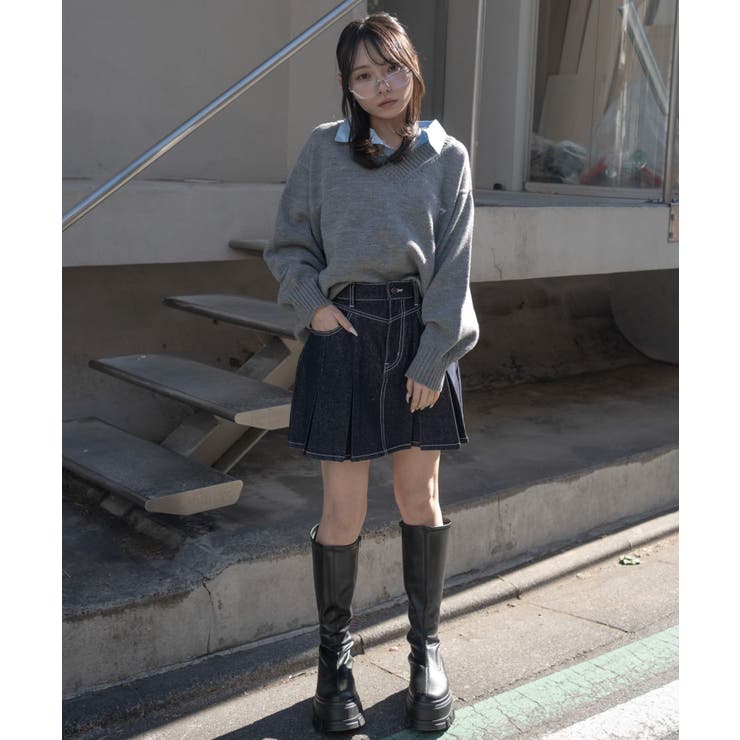 デニムプリーツミニスカート | WEGO【WOMEN】 | 詳細画像17 