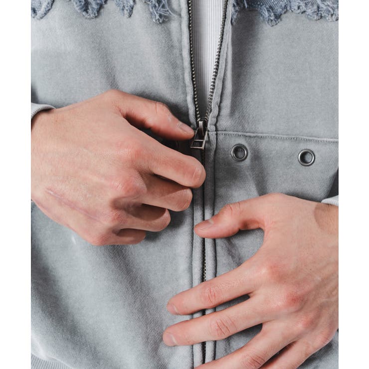 ブリーチハトメZIPパーカー | WEGO【MEN】 | 詳細画像10 