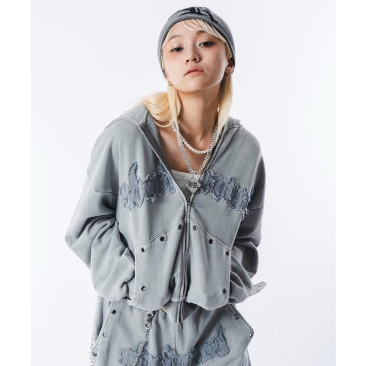 ブリーチハトメZIPパーカー | WEGO【MEN】 | 詳細画像32 