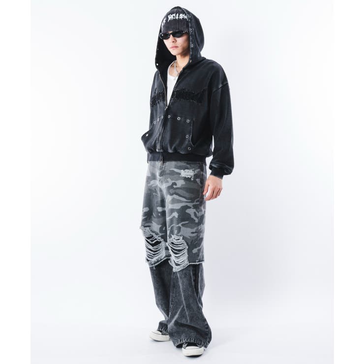 ブリーチハトメZIPパーカー | WEGO【MEN】 | 詳細画像57 