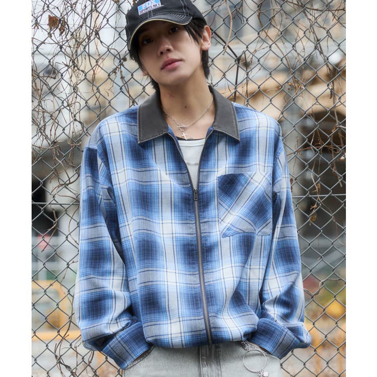 オンブレチェックシャツジャケット | WEGO【MEN】 | 詳細画像1 