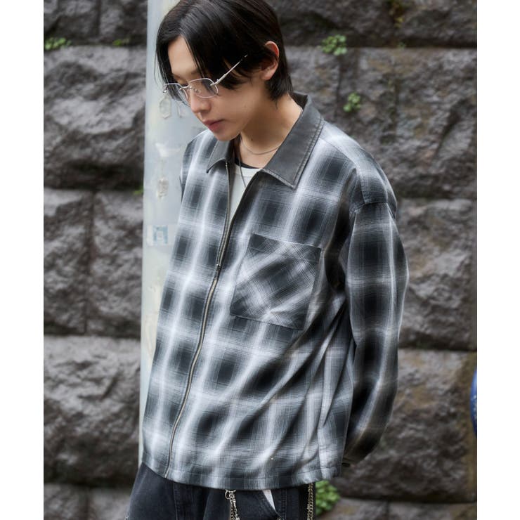 オンブレチェックシャツジャケット | WEGO【MEN】 | 詳細画像19 