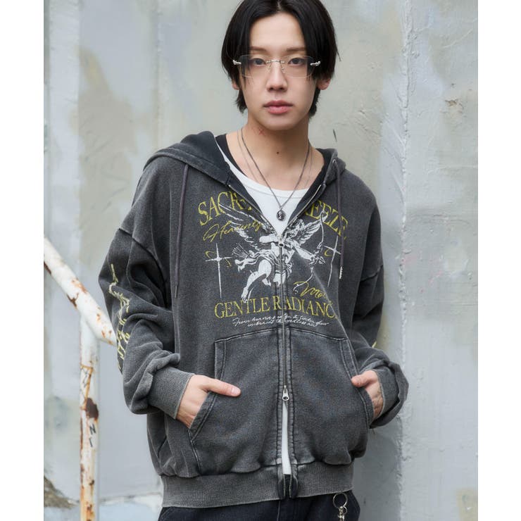 ブリーチグラフィックZIPパーカー | WEGO【MEN】 | 詳細画像26 