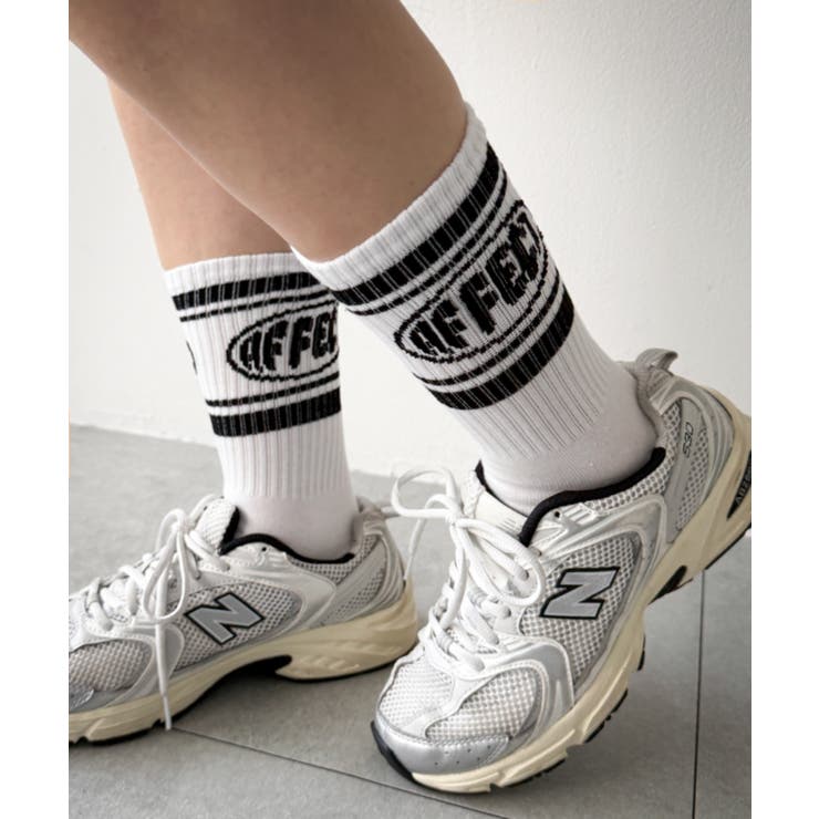 ホワイト | AFFECTロゴラインソックス | WEGO【WOMEN】