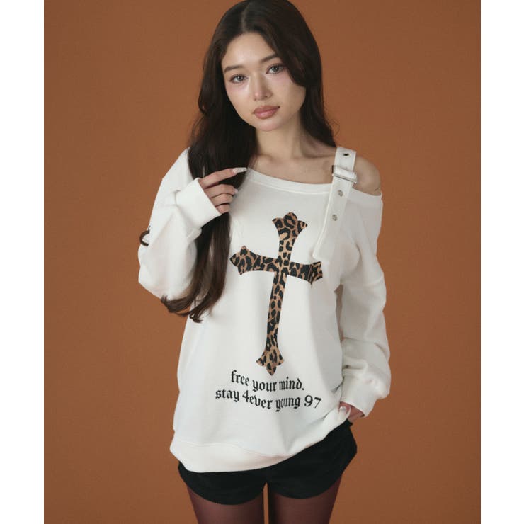 ベルトショルダーグラフィックスウェット | WEGO【WOMEN】 | 詳細画像1 