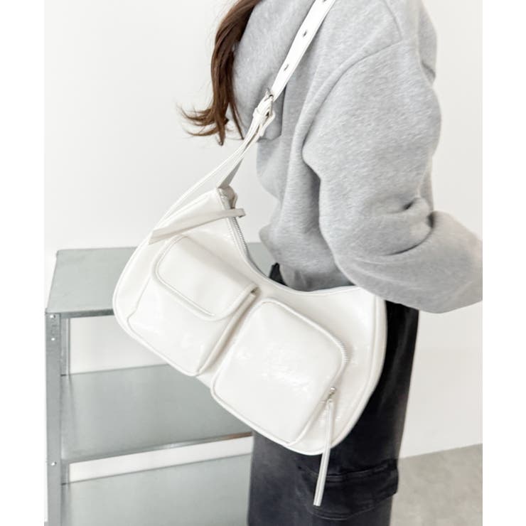 ホワイト | 立体ポケットハトメベルトバッグ | WEGO【MEN】