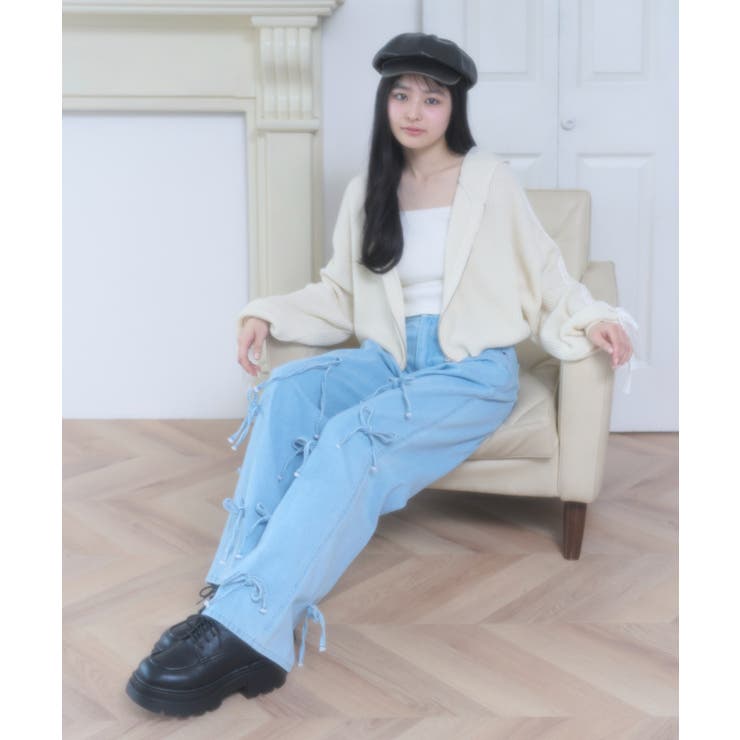 レースリボンニットパーカー | WEGO【WOMEN】 | 詳細画像3 