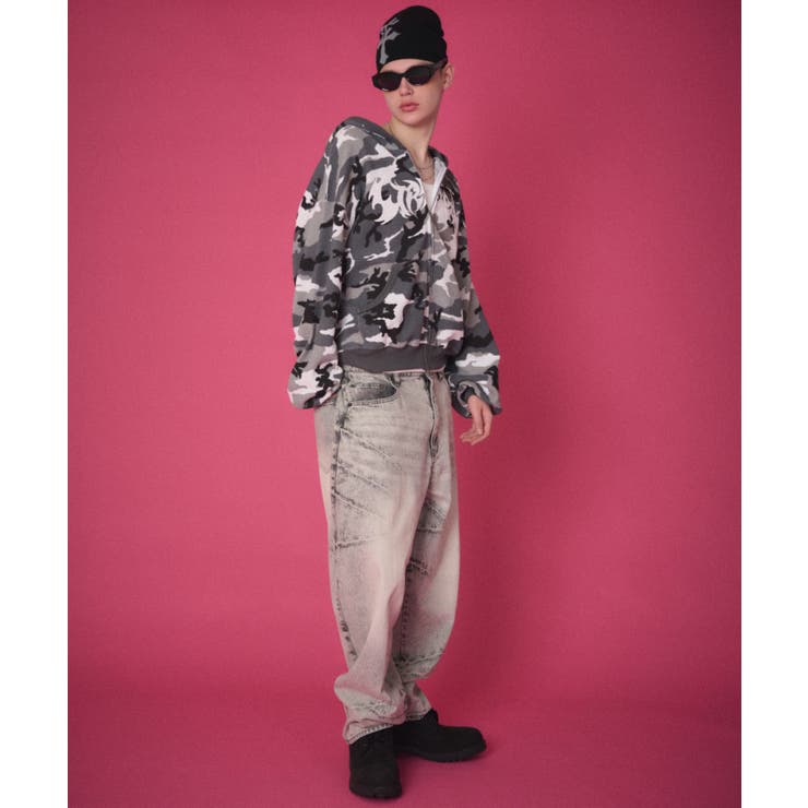 ワッフルグラフィックカットZIPパーカー | WEGO【MEN】 | 詳細画像11 