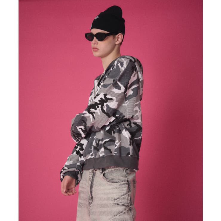 ワッフルグラフィックカットZIPパーカー | WEGO【MEN】 | 詳細画像29 