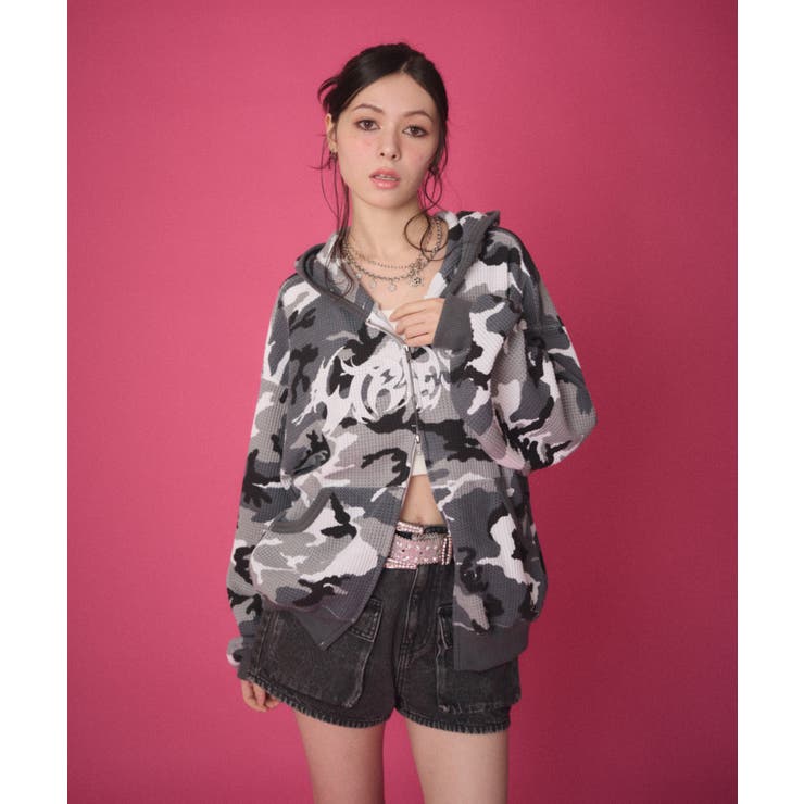 ワッフルグラフィックカットZIPパーカー | WEGO【MEN】 | 詳細画像34 