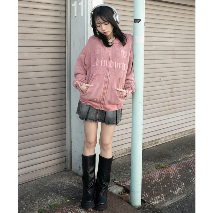 ブリーチニットグラフィックZIPパーカー | WEGO【MEN】 | 詳細画像17 