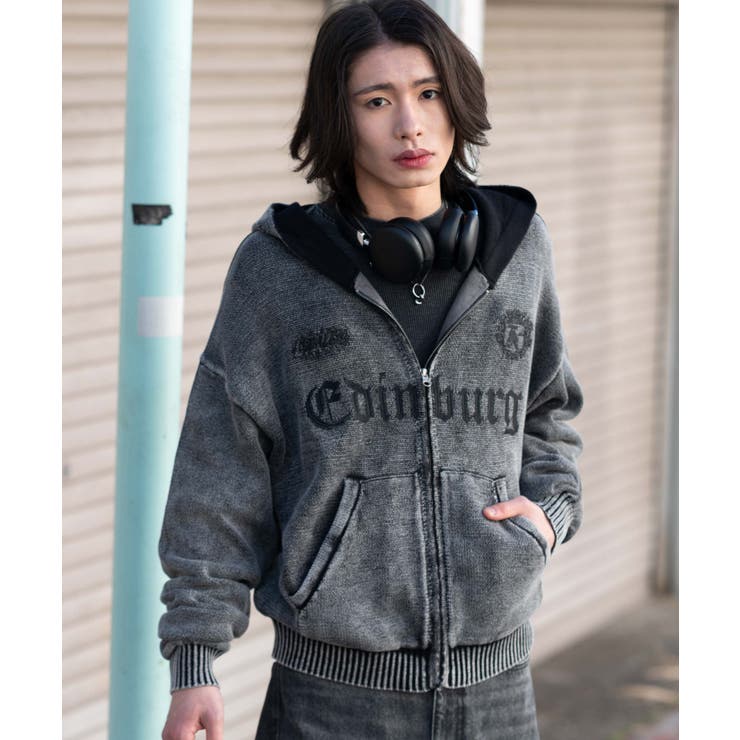 ブリーチニットグラフィックZIPパーカー | WEGO【MEN】 | 詳細画像20 