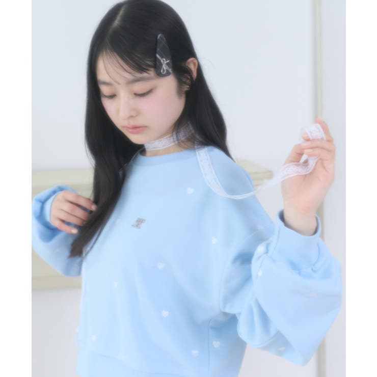 ハート総柄刺繡スウェット | WEGO【WOMEN】 | 詳細画像1 