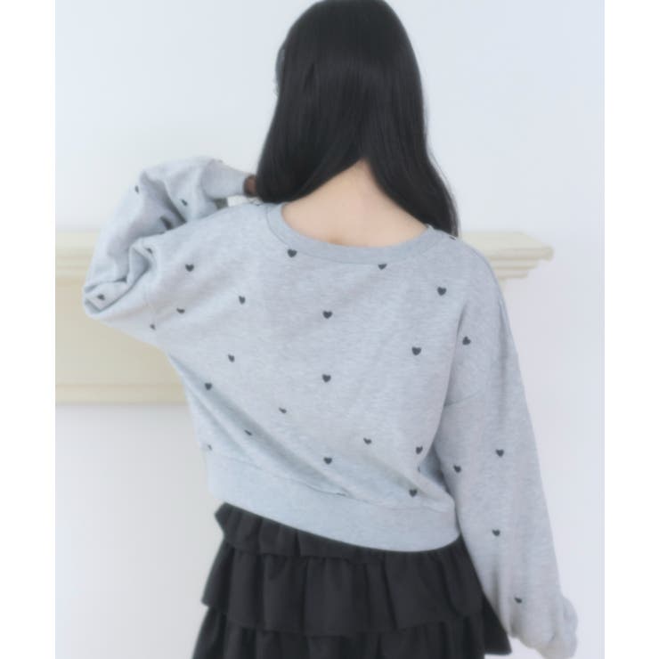 ハート総柄刺繡スウェット | WEGO【WOMEN】 | 詳細画像8 