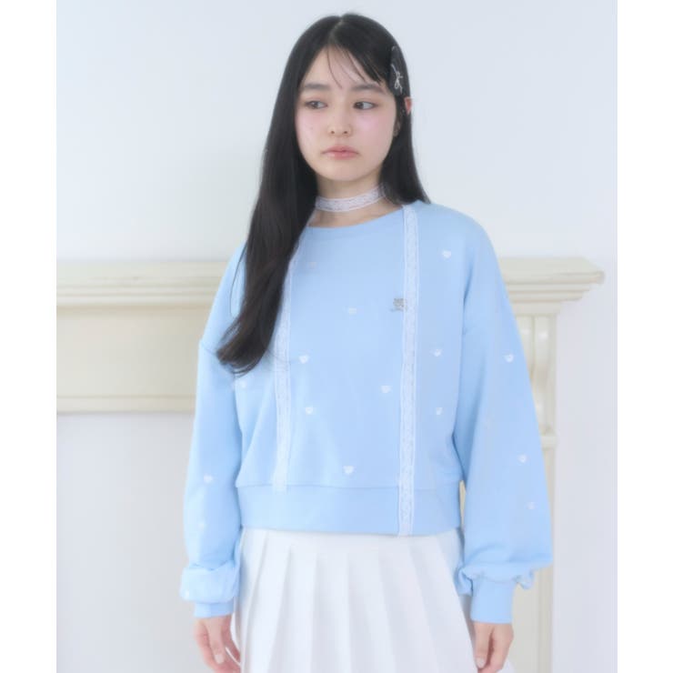 ハート総柄刺繡スウェット | WEGO【WOMEN】 | 詳細画像10 