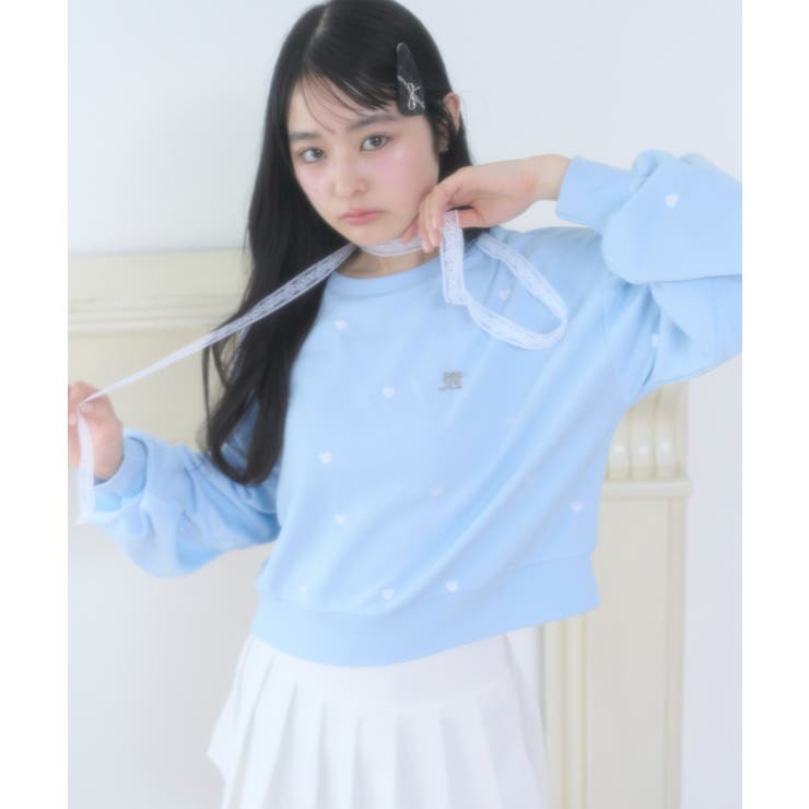 ハート総柄刺繡スウェット | WEGO【WOMEN】 | 詳細画像12 