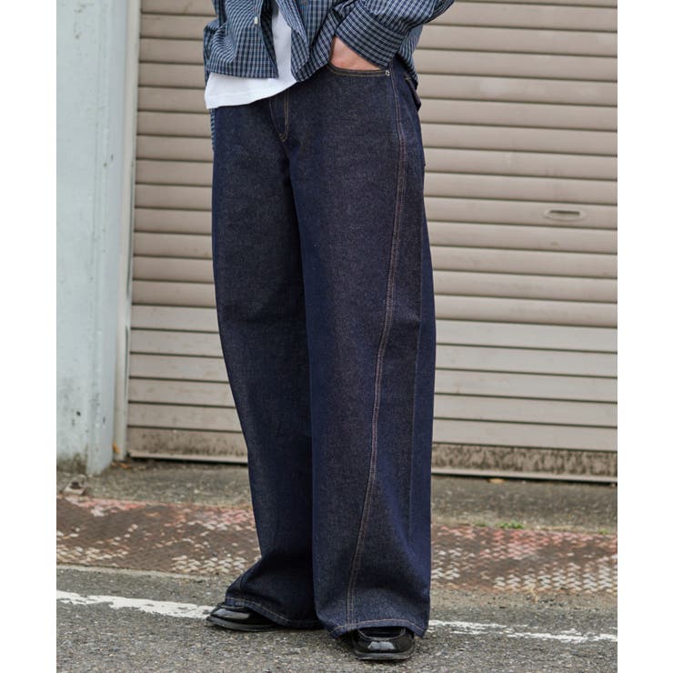 デニムインディゴ | カバーフィットフラップデニムパンツ | WEGO【MEN】