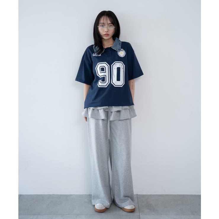 デニム襟付きロゴT | WEGO【WOMEN】 | 詳細画像2 