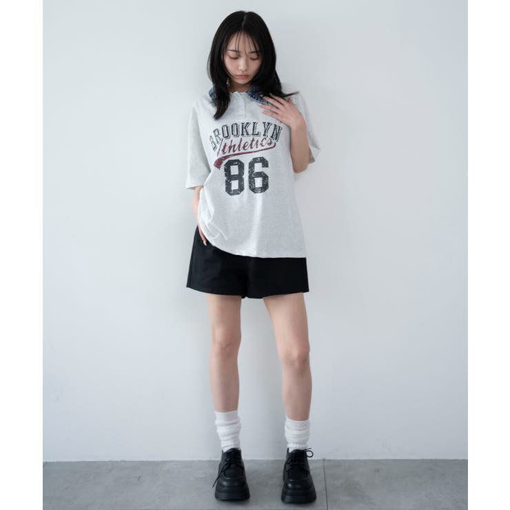 デニム襟付きロゴT | WEGO【WOMEN】 | 詳細画像3 