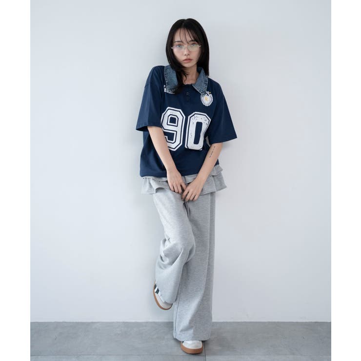 デニム襟付きロゴT | WEGO【WOMEN】 | 詳細画像10 