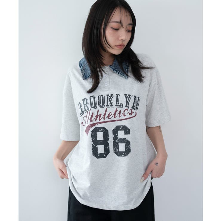 デニム襟付きロゴT | WEGO【WOMEN】 | 詳細画像12 