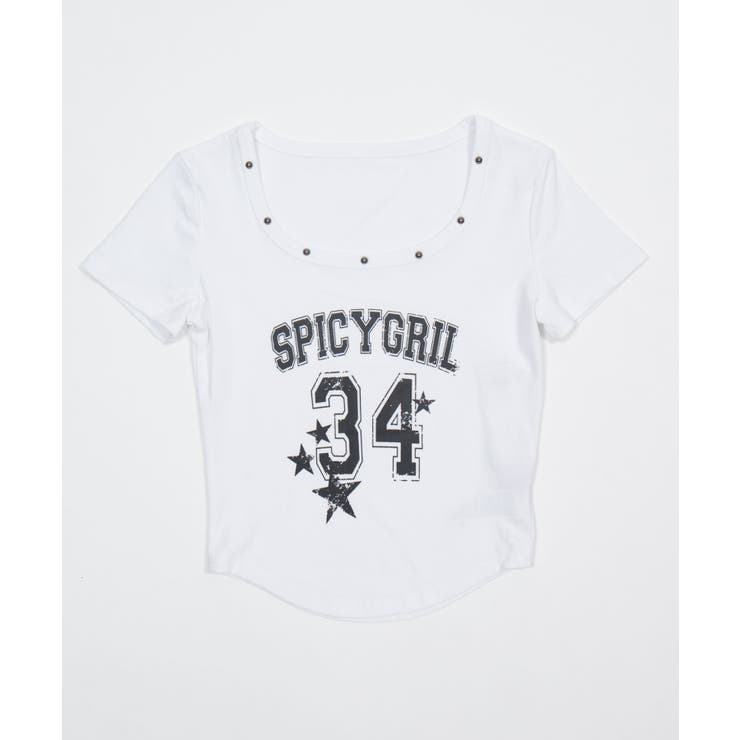 スタッズネックナンバーロゴT | WEGO【WOMEN】 | 詳細画像13 