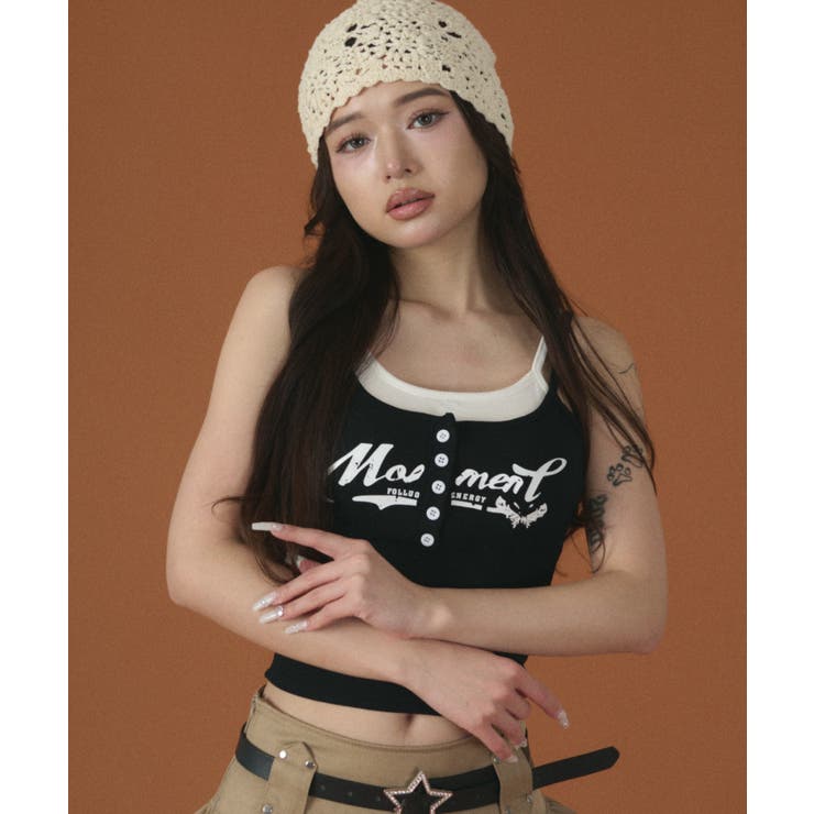 レイヤードロゴボタンキャミ | WEGO【WOMEN】 | 詳細画像3 