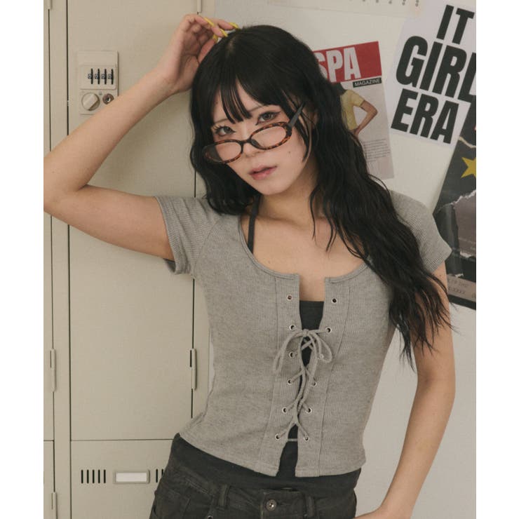 キャミレイヤードレースアップT | WEGO【WOMEN】 | 詳細画像1 