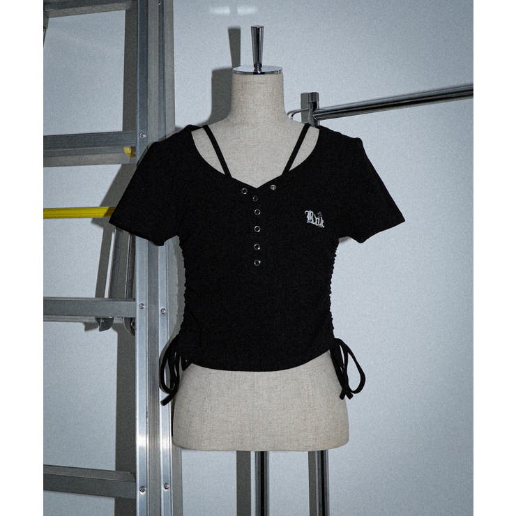 ヘンリーネックロゴ刺繍T | WEGO【WOMEN】 | 詳細画像3 