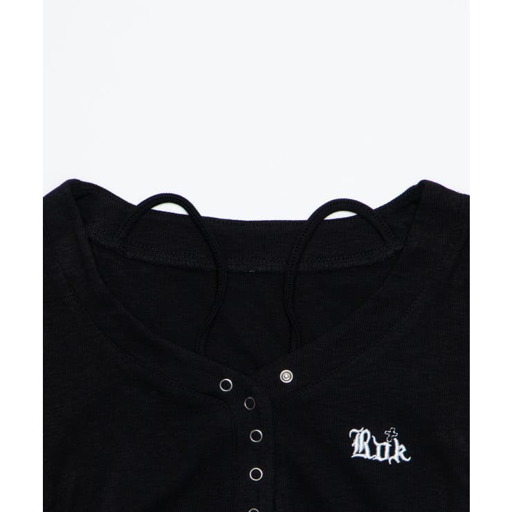 ヘンリーネックロゴ刺繍T | WEGO【WOMEN】 | 詳細画像17 