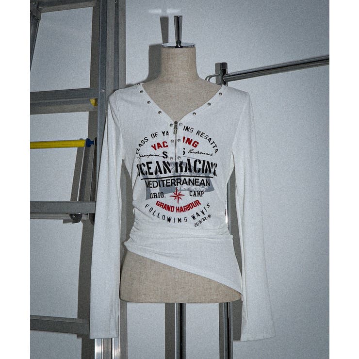 スタッズジップVネックT | WEGO【WOMEN】 | 詳細画像2 