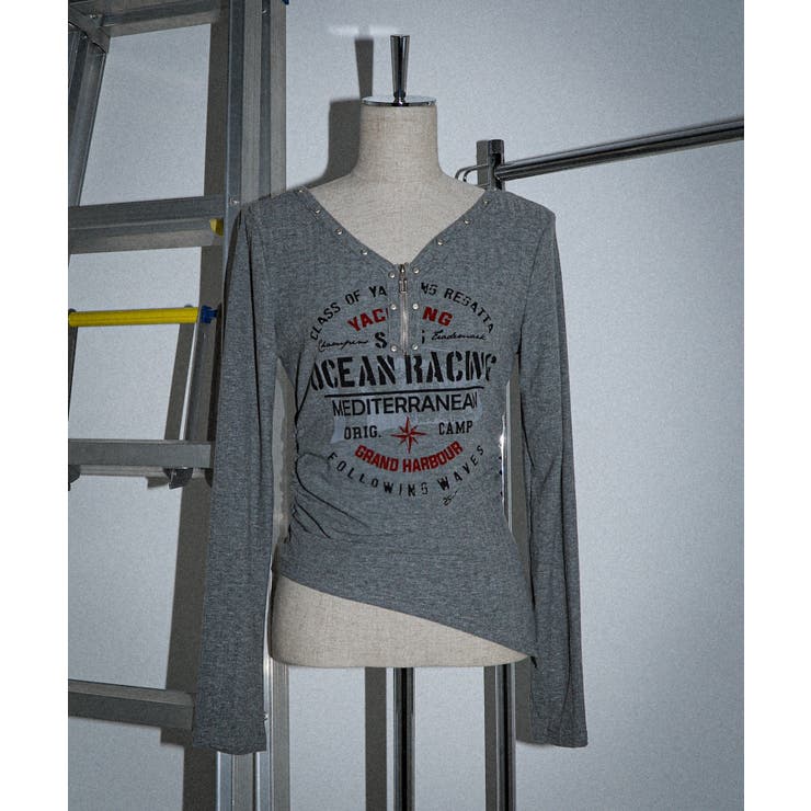 スタッズジップVネックT | WEGO【WOMEN】 | 詳細画像3 