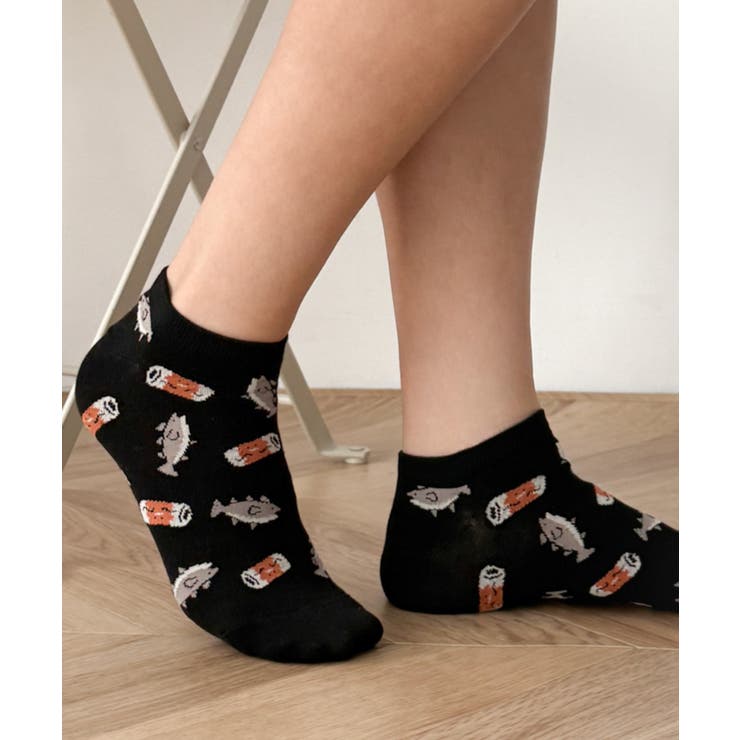 フードチェンジ総柄ショートソックス | WEGO【WOMEN】 | 詳細画像4 