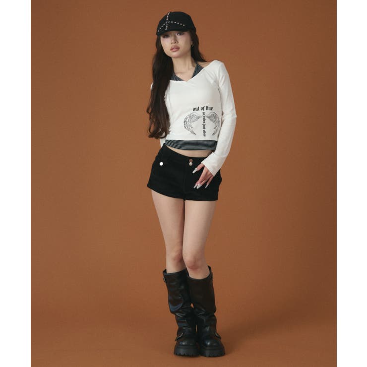 ボーダーレイヤードウィングトップ | WEGO【WOMEN】 | 詳細画像2 