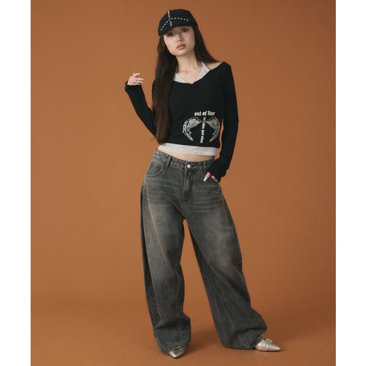 ボーダーレイヤードウィングトップ | WEGO【WOMEN】 | 詳細画像3 