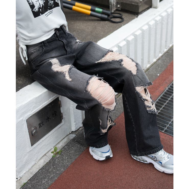 65 | ダメージストレートデニムパンツ | WEGO【WOMEN】