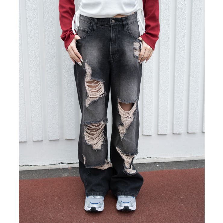 ダメージストレートデニムパンツ | WEGO【WOMEN】 | 詳細画像14 