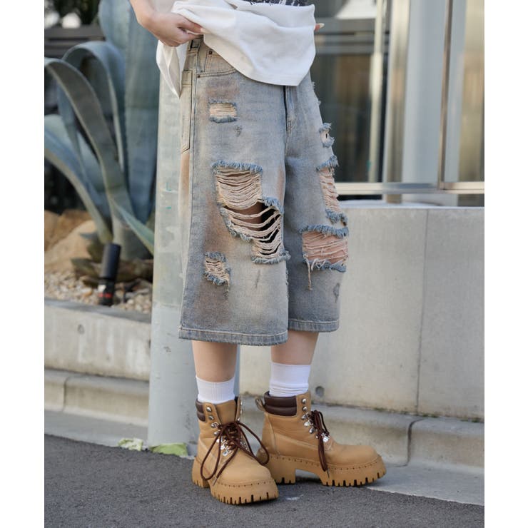 ダメージデニムハーフパンツ | WEGO【WOMEN】 | 詳細画像8 