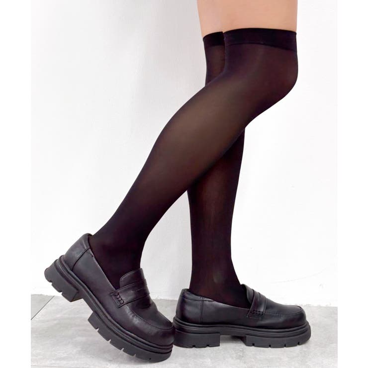 ブラック | シアーニーハイソックス | WEGO【WOMEN】